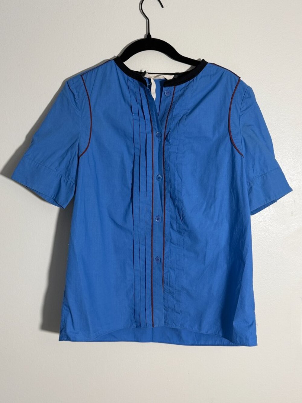 MARNI SUMMER BLUE PLEATS BLOUSE